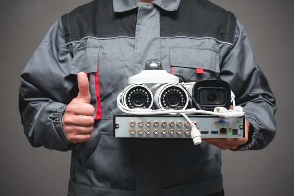 CCTV Installation Wizard concept. Service for installing CCTV ca CCTV Installation Wizard concept. Service for installing CCTV cameras.